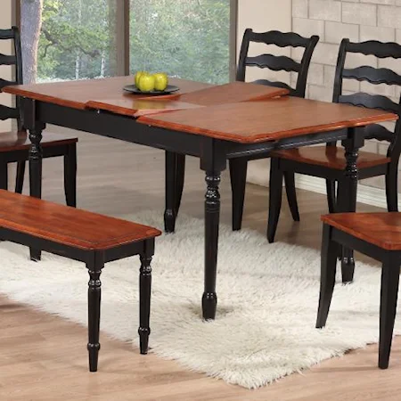 Rectangular Dining Table with Turned Legs & Butterfly Leaf